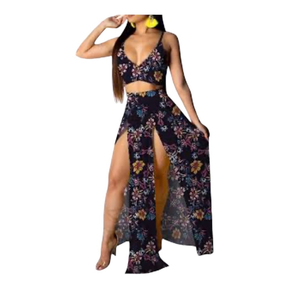 Triangle top and maxi skirt combo lounge pool beach Dress Small